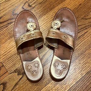 Jack Rogers Gold Leather Sandals